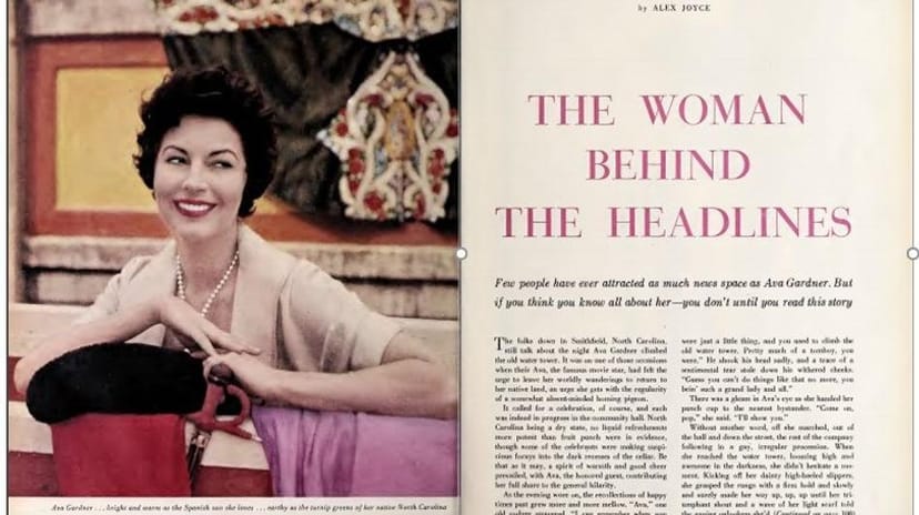 Ava Gardner at a bullfight, Photoplay, October 1957