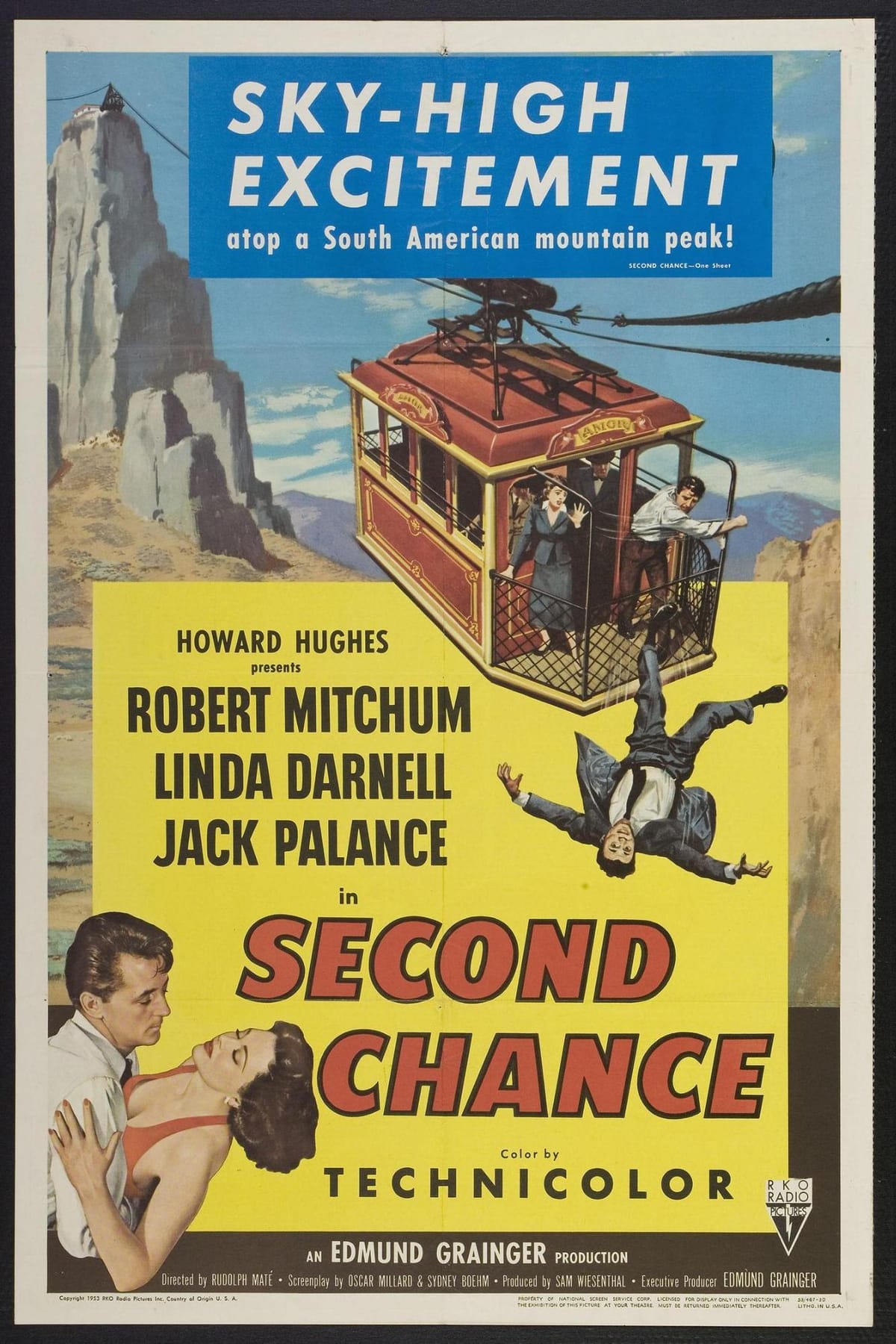 A poster for Second Chance, starring Robert Mitchum and Linda Darnell