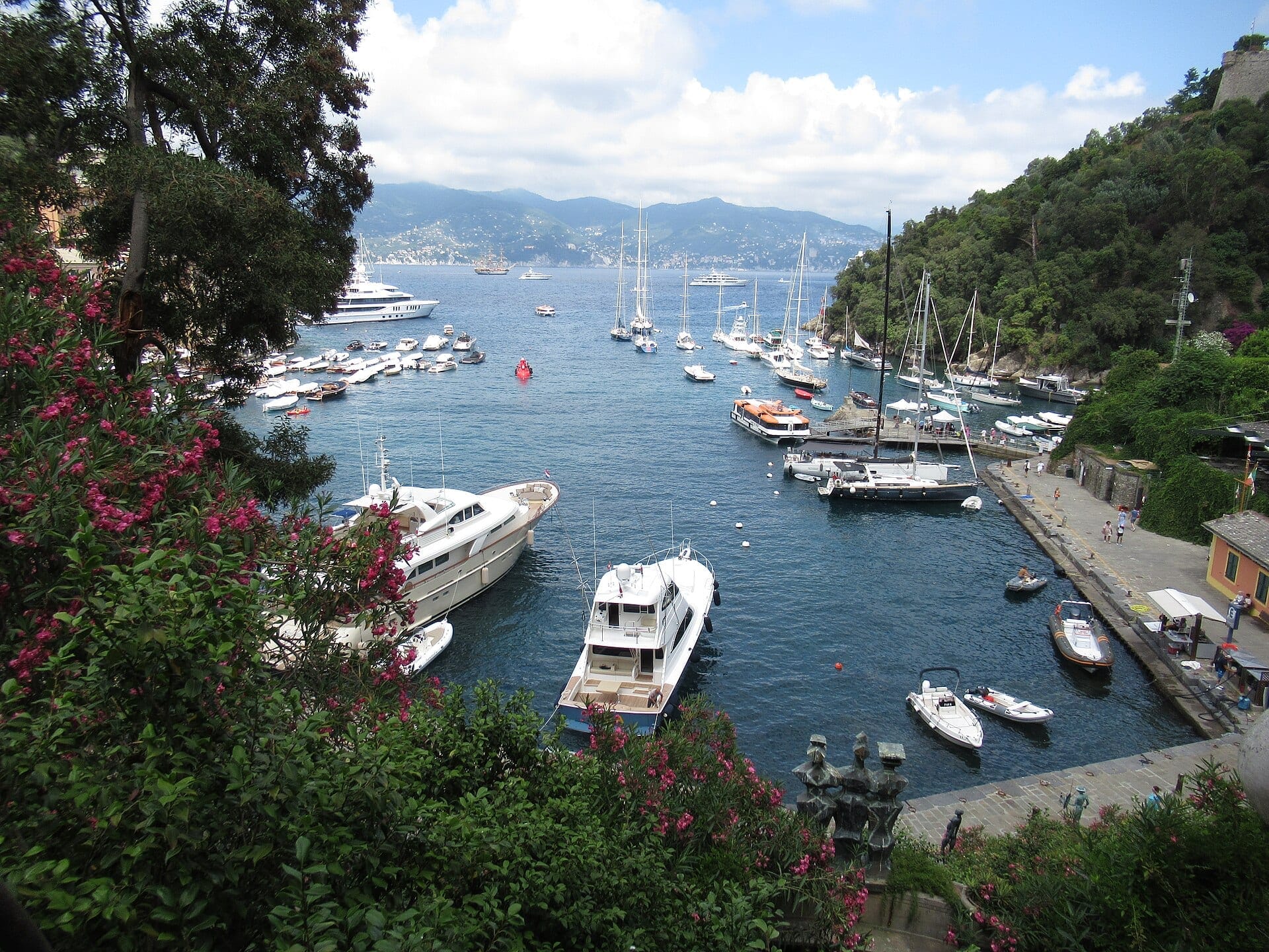 The harbour of Portofino, a five-minute walk below the Hotel Splendido