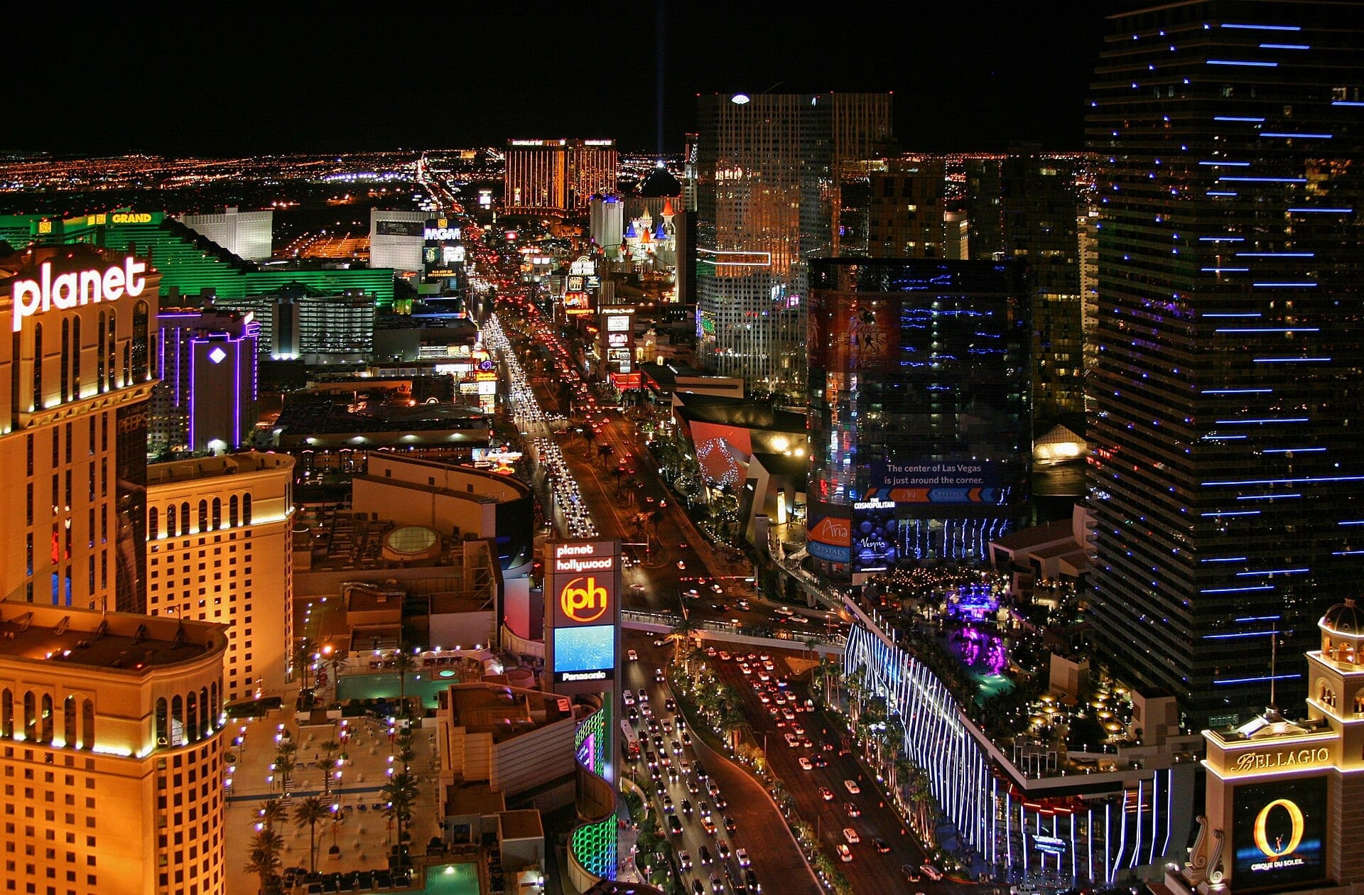 The Las Vegas Strip lit up at night