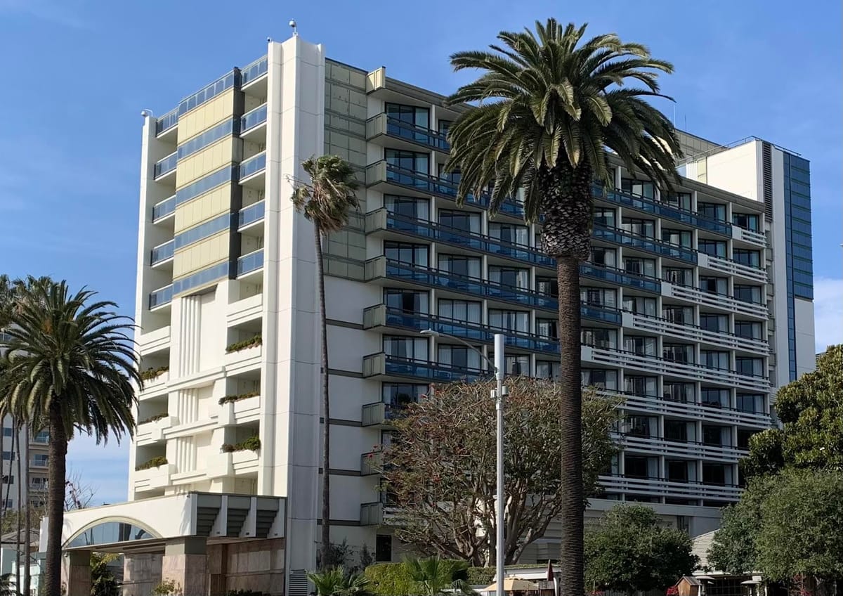 The Fairmont Miramar Hotel & Bungalows on the bluffs of Santa Monica, California
