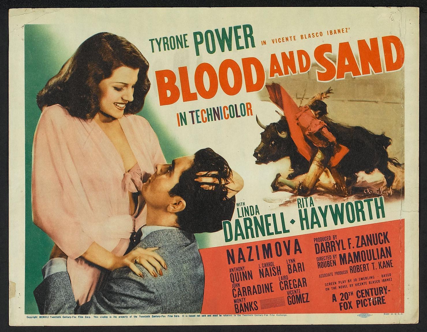 A still from the 1941 Technicolor film Blood and Sand