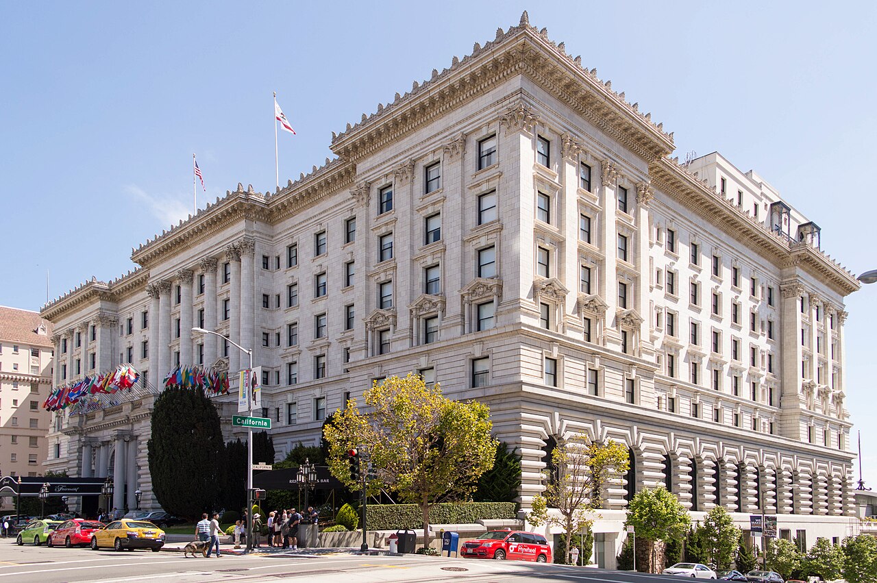 The Fairmont Hotel exterior atop Nob Hill, San Francisco