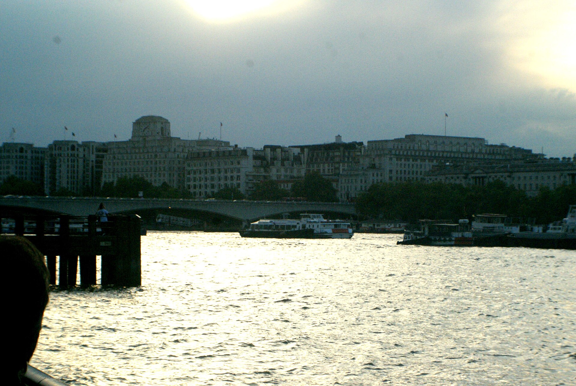 The Savoy Hotel and the Strand seen from the South Bank of the Thames