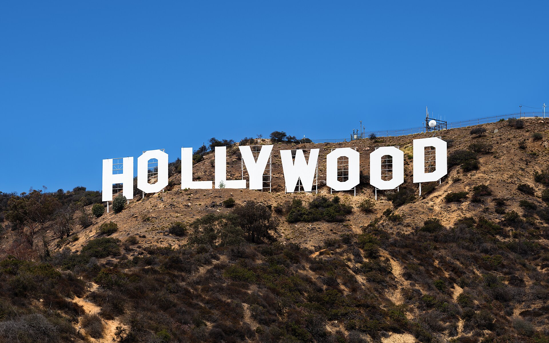 The Hollywood Sign on Mount Lee, above Los Angeles