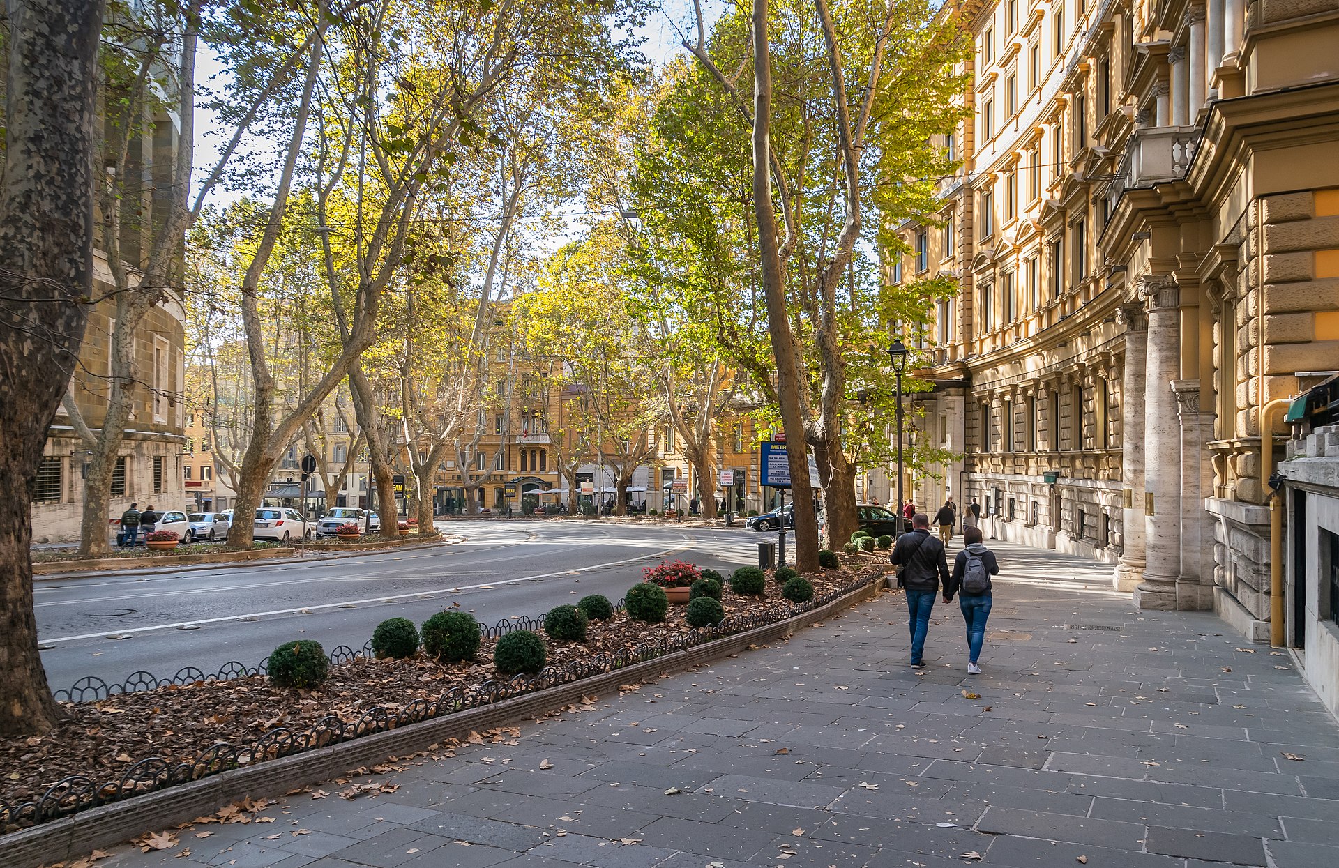 The Via Vittorio Veneto in Rome, the curving boulevard of the dolce vita era